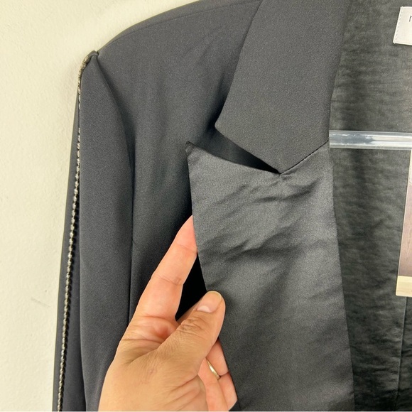 NWT Naked Wardrobe cropped The Statement rhinestone sleeve blazer size: XL - Picture 6 of 11